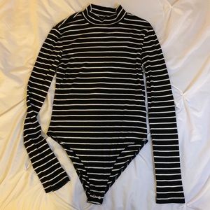 Forever21 Contemporary Striped Bodysuit